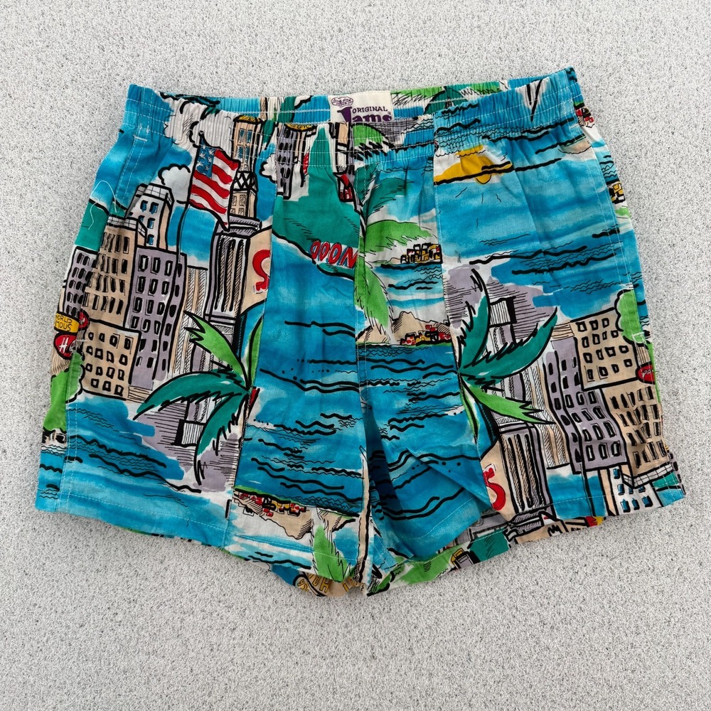 VTG Jams‎ World Shorts Mens Medium Tropical Volleyball Surf Hawaii Cotton USA